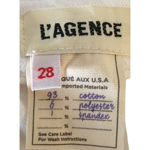 Lagence Jeans Women's Size 28 White Blanc Kendra Cropped Flare Raw Hem - Picture 8 of 9